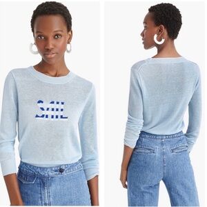 J. Crew Sail Stripe Linen Blend Lightweight Sweatet